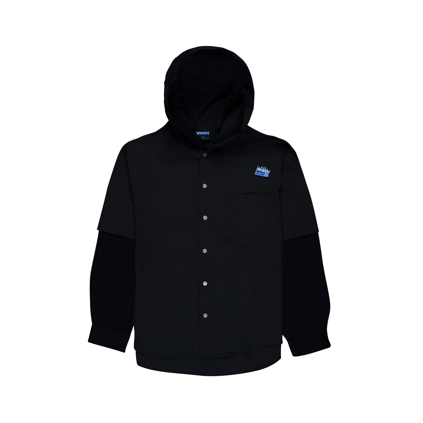 เสื้อแจ็คเก็ตบอมเบอร์ Unisex แขนยาว สีดำ