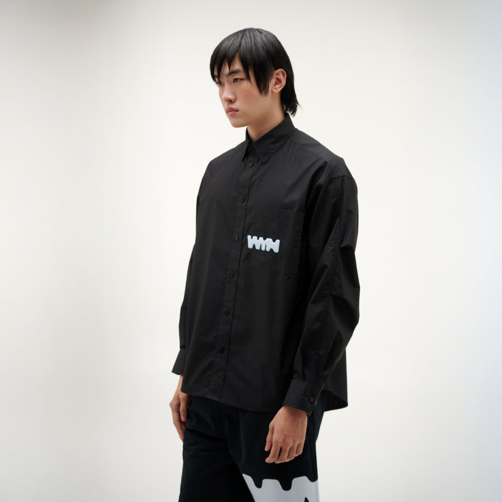 เสื้อเชิ้ตแขนยาวผู้ชาย ทรงโอเวอร์ไซส์