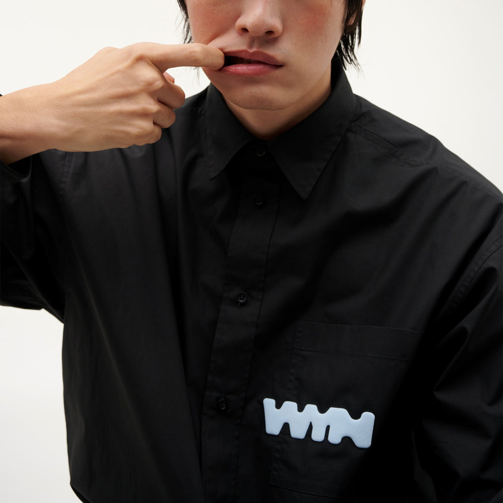 เสื้อเชิ้ตแขนยาวผู้ชาย ทรงโอเวอร์ไซส์
