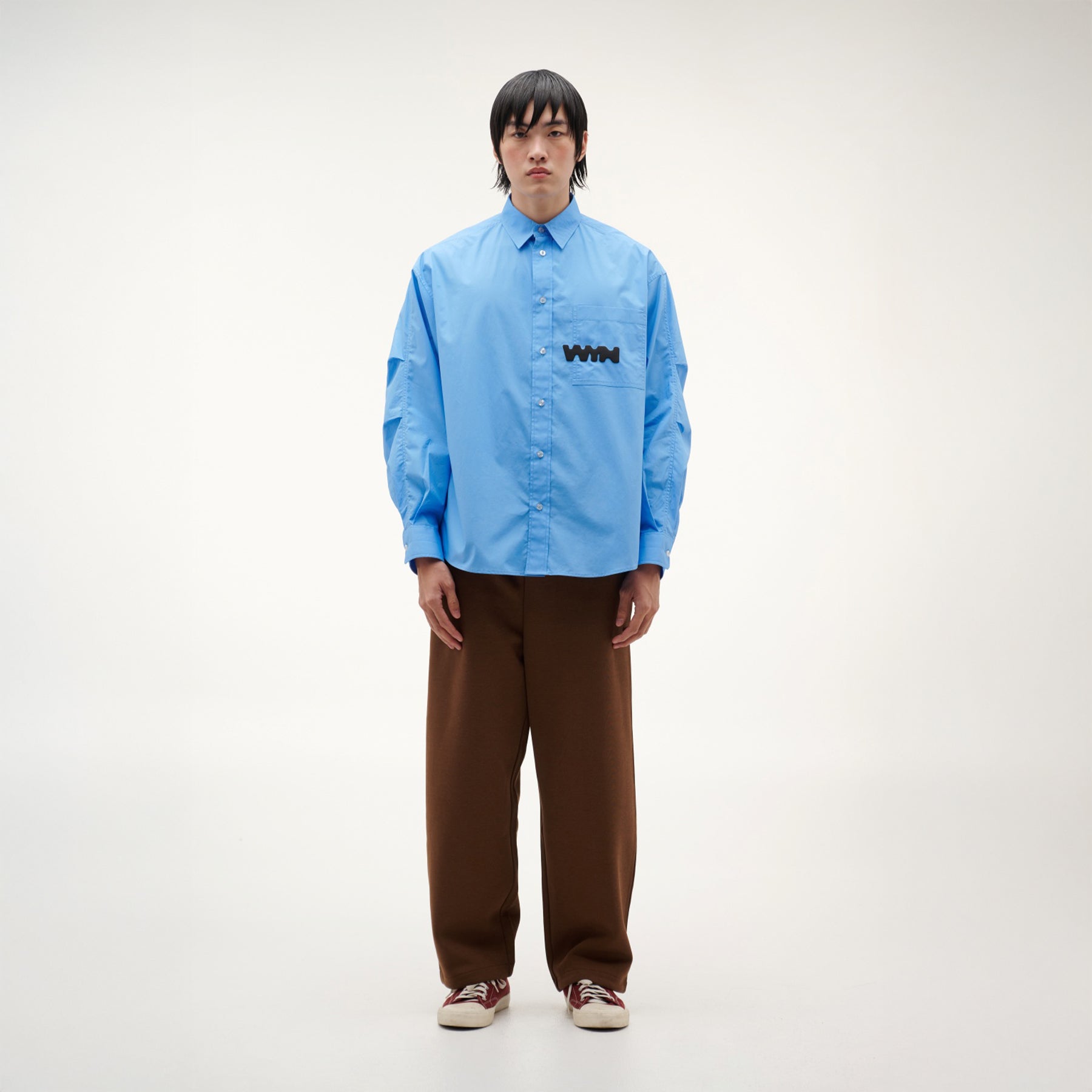 เสื้อเชิ้ตแขนยาวผู้ชาย ทรงโอเวอร์ไซส์