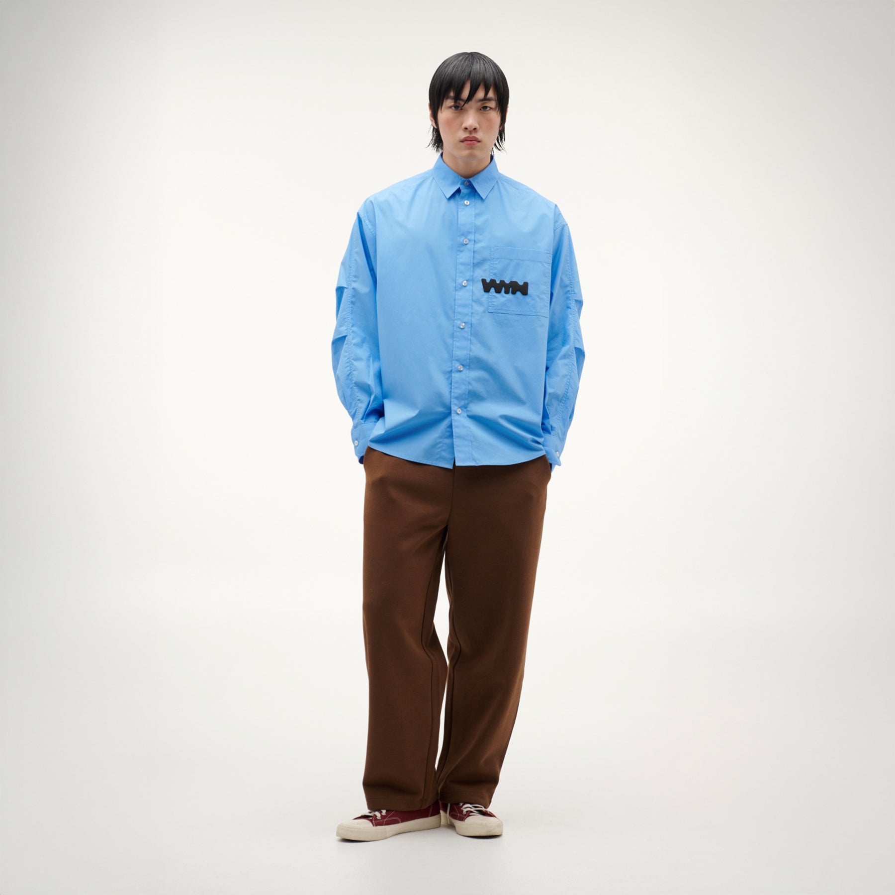 เสื้อเชิ้ตแขนยาวผู้ชาย ทรงโอเวอร์ไซส์