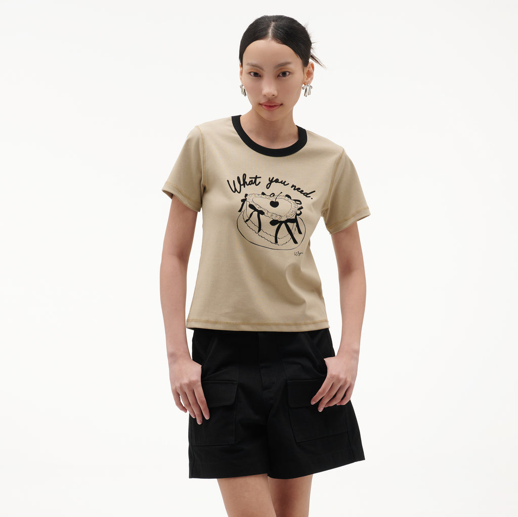 เสื้อยืดแขนสั้นผู้หญิง คอกลม
